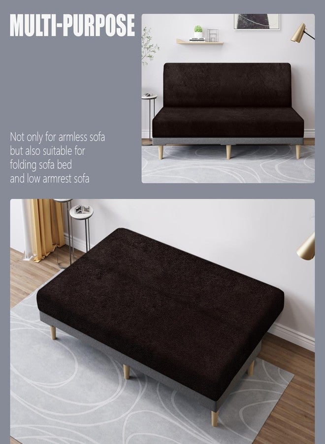 molasofa غطاء أريكة فوتون مطاطي يشبه الجلد من مولاسوفا، غطاء أريكة بدون مساند للذراعين، واقي أثاث بقاعدة مطاطية، غطاء فوتون ناعم وقابل للغسل لأريكة السرير (كبير، لون شوكولاتة) - Image 5